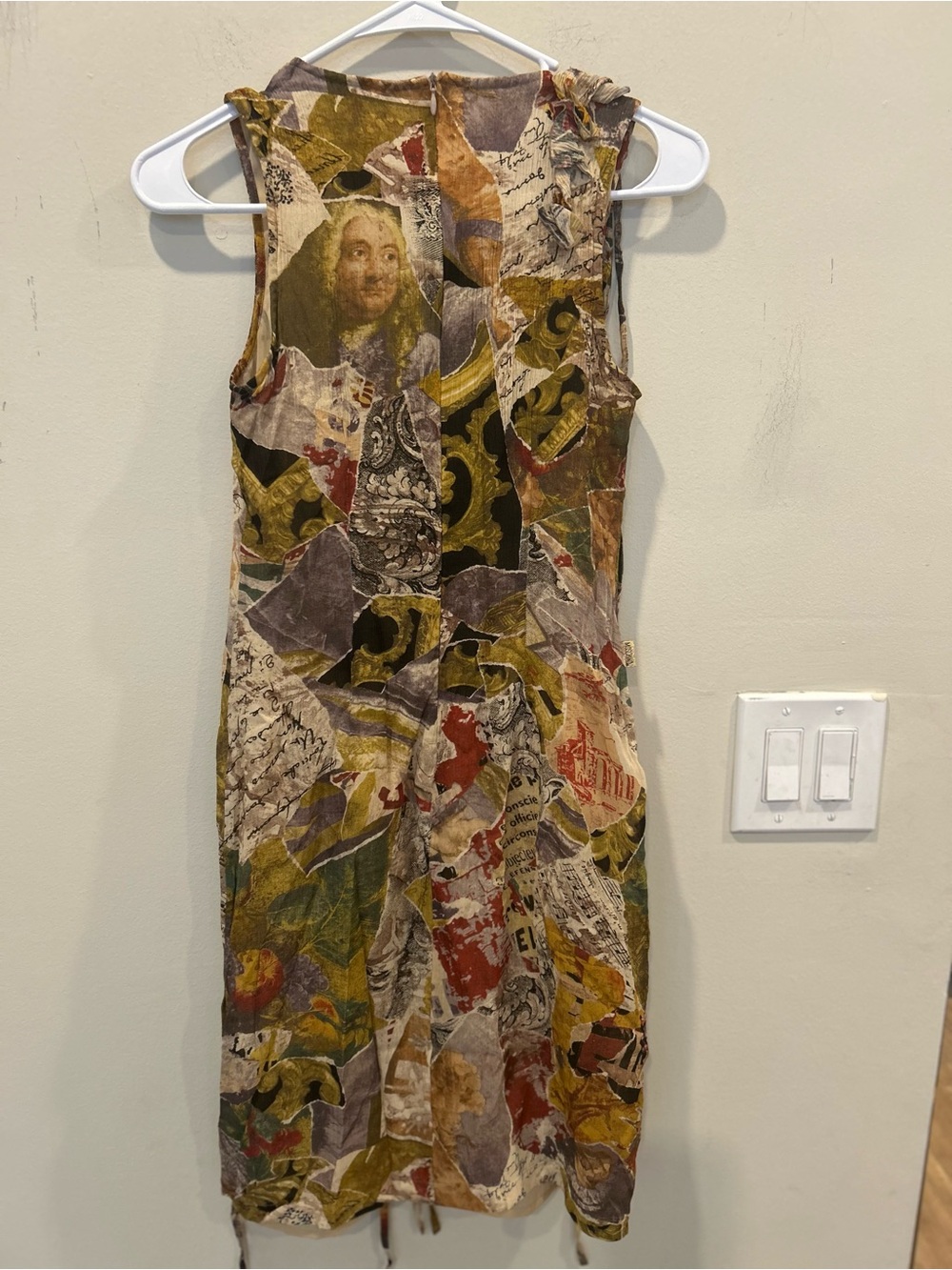 Moschino - Multicolored Ruffle-Trim Midi Dress - Beige, Olive, Mustard, Red - Picture 6 of 8